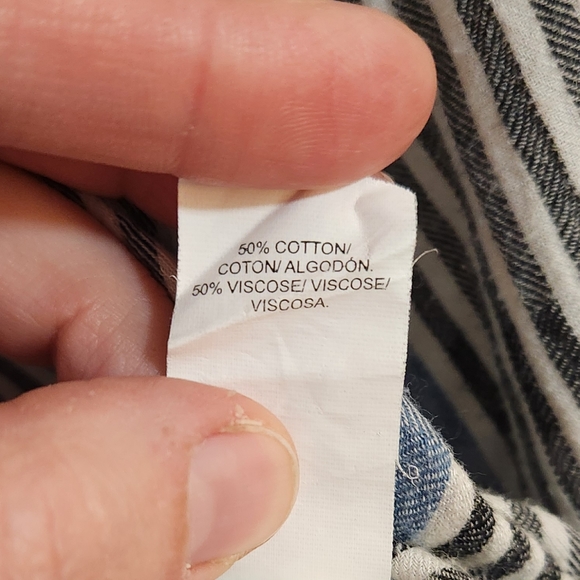 Lucky Brand Striped Gauze Pullover Blouse - Picture 5 of 5